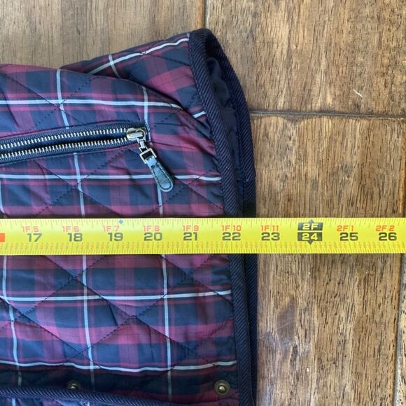 Talbots Womens Tartan Blue Purple Plaid Puffer Vest Full Zip Size Medium P - Picture 8 of 8